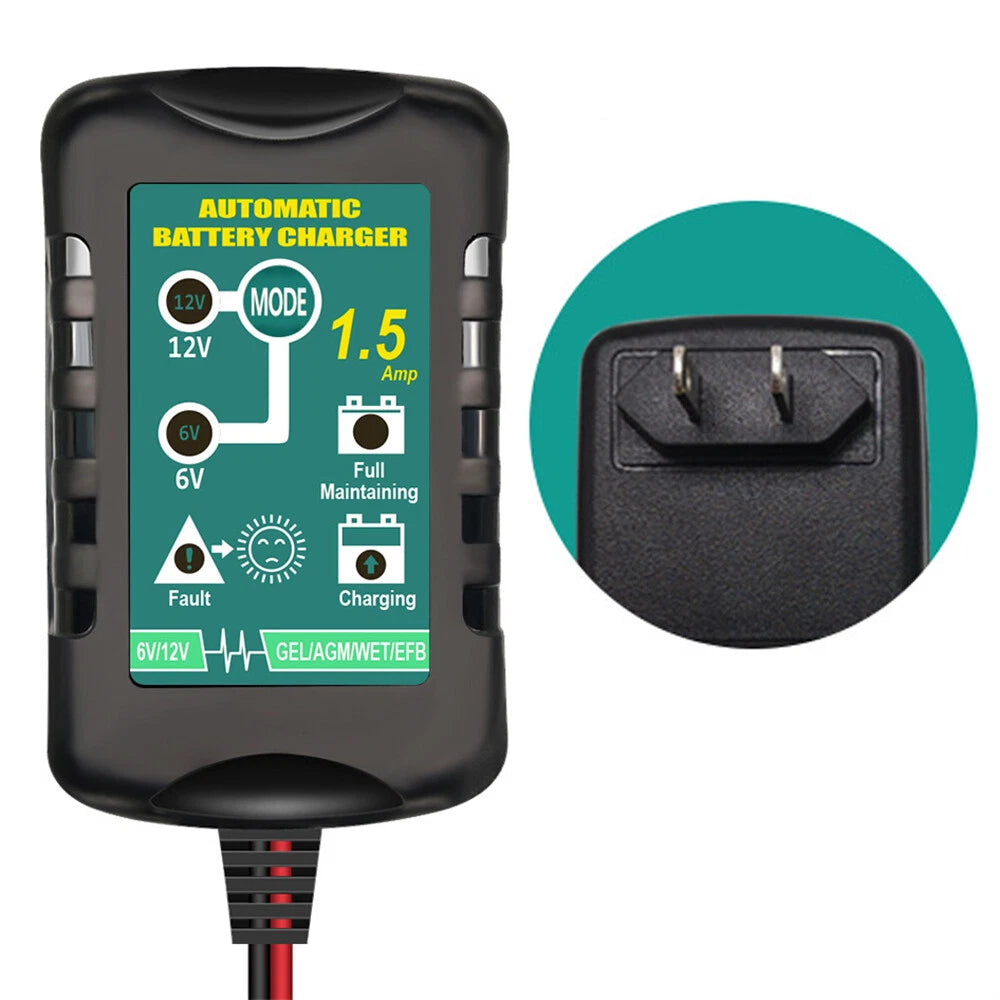 Automatic Battery Charger Maintainer for Motorcycle 6V 12V