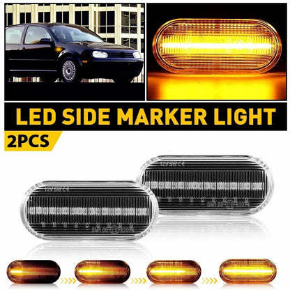 LED Side Marker Lights 2X Front Fender for VW Golf Jetta MK4 1999-2004