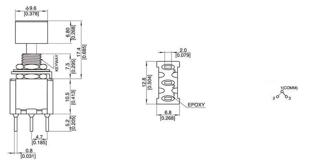 10X MTS-102M Momentary Snap-Acting 3-Pin SPDT Push Button Switch
