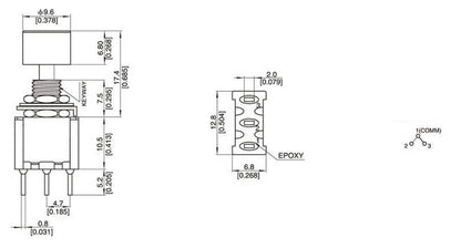10X MTS-102M Momentary Snap-Acting 3-Pin SPDT Push Button Switch