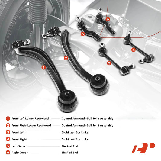 Set of 4 Front Control Arm Sway Bar Links for Ford Fusion Lincoln MKZ Mazda 6 (2006–2020) - 7E5Z3079L, BE5Z3079A, GP9A34J50A, GP9A34J50B