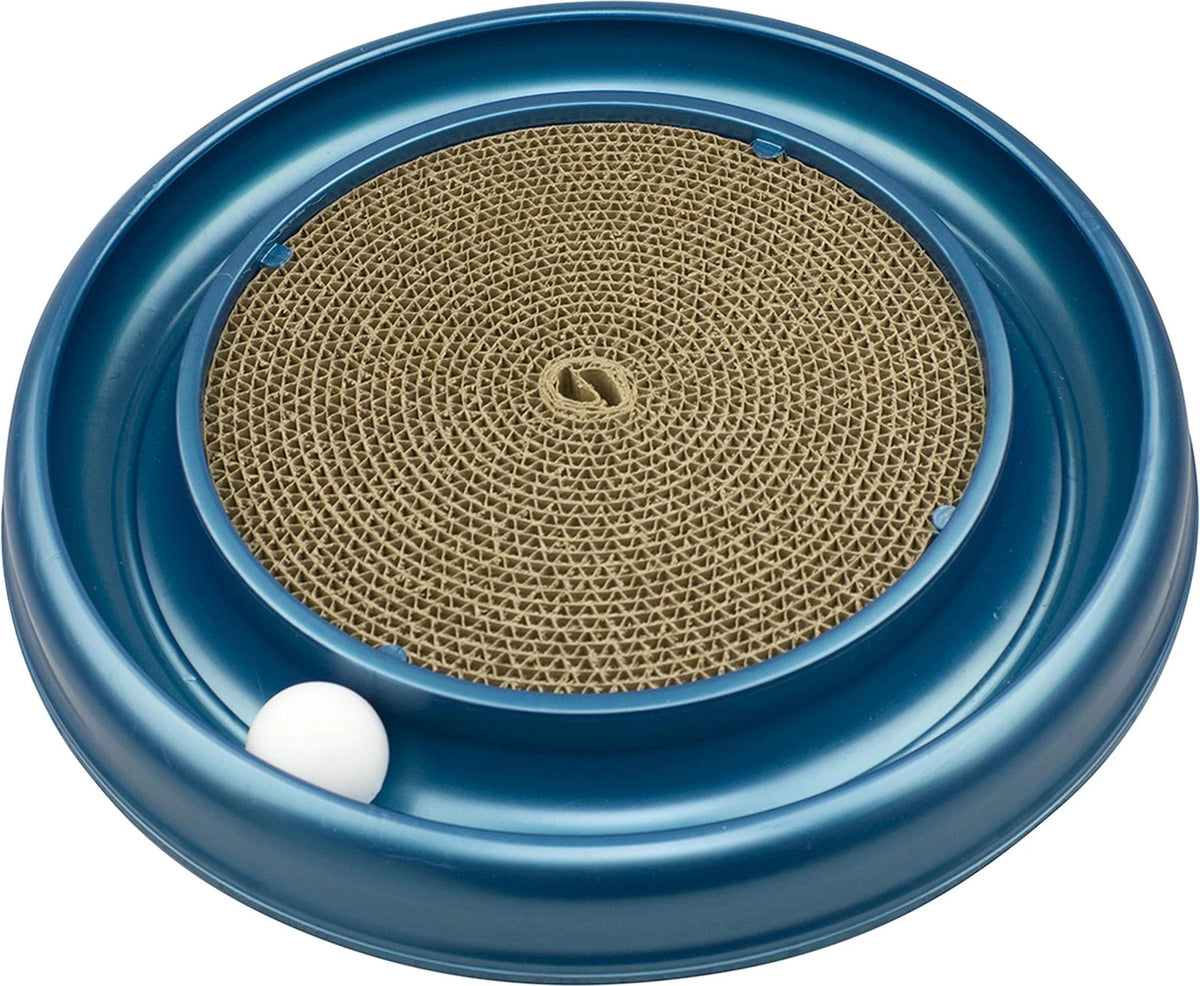 Turbo Scratcher Cat Toy Pad with Ball Track and Catnip for Cats