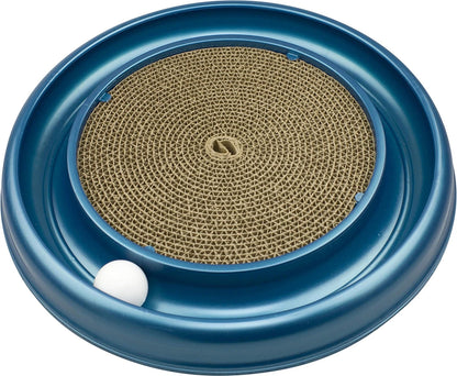 Turbo Scratcher Cat Toy Pad with Ball Track and Catnip for Cats