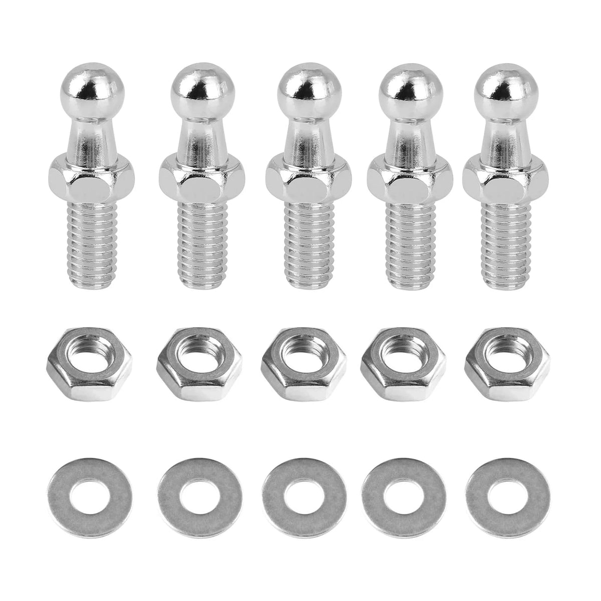 4 Pack 10mm Ball Studs with Hardware - 5/16-18 Thread x 0.59" Long