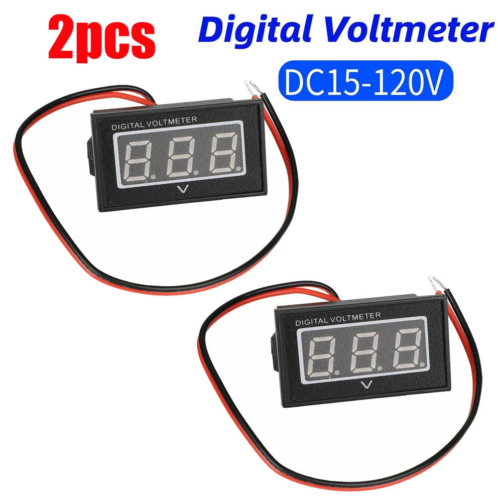 2Pcs LED Digital Volt Meter Battery Gauge for Golf Cart (Club Car, EZGO, Yamaha)