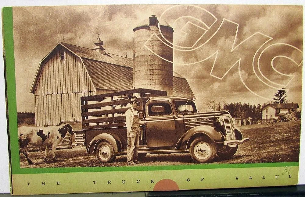Value Sales Brochure Folder for 1937 GMC Farm Service Truck