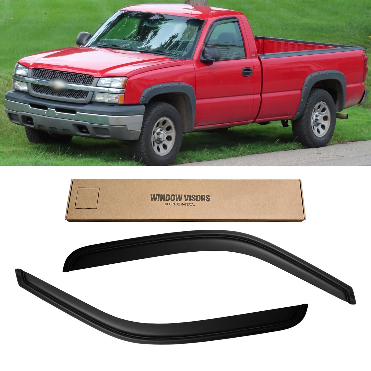 2X Window Visors Rain Guards for Chevy Silverado/Sierra (1999–2006)