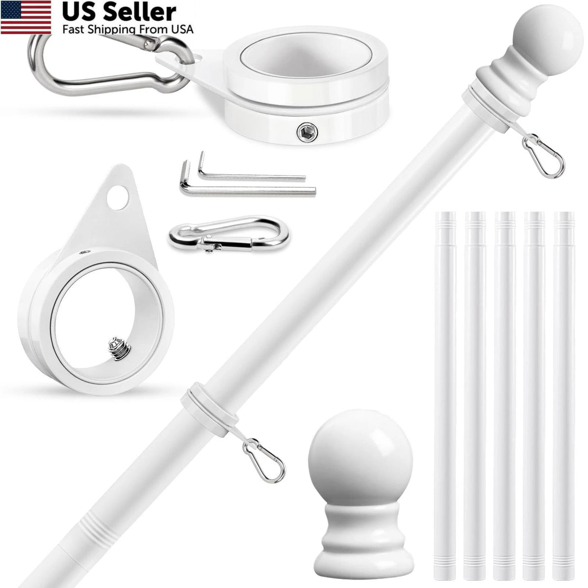 6FT Flag Pole for House (No Bracket)