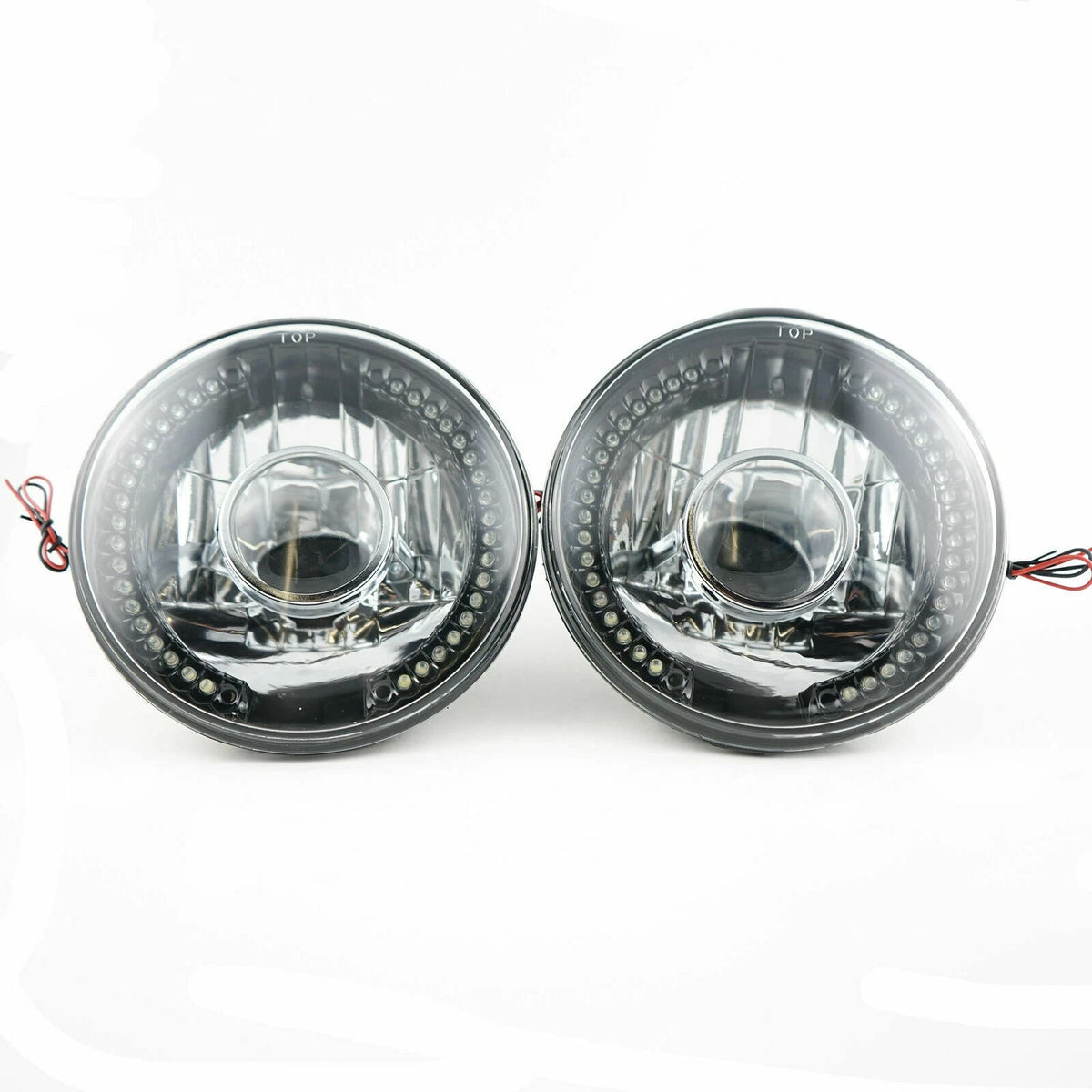 2Pcs 7" Round LED Headlights with White Halo for Mazda Miata MX-5 (1990–1997)