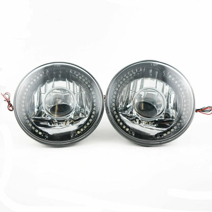 2Pcs 7" Round LED Headlights with White Halo for Mazda Miata MX-5 (1990–1997)