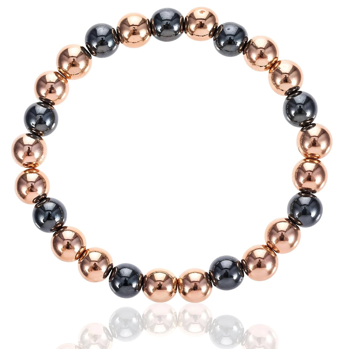 Copper Bracelet for Women and Men - Hematite Beaded Stretch Bracelet