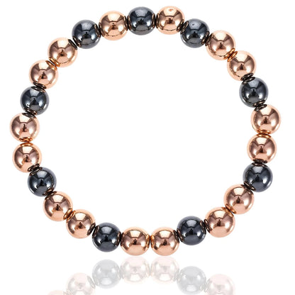 Copper Bracelet for Women and Men - Hematite Beaded Stretch Bracelet
