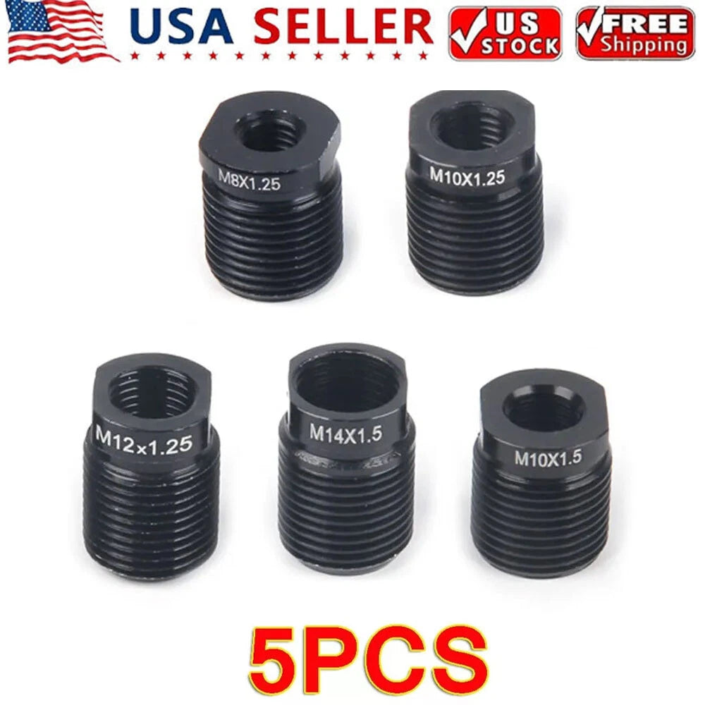 5PC Gear Shift Knob Thread Adapter Nut Insert Kit M10x1.25 M8x1.25 M12 M14
