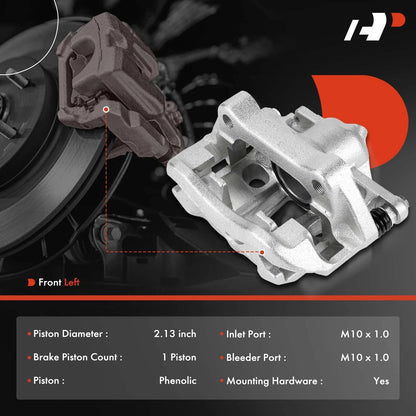 A-Premium Front Left Brake Caliper w/ Bracket for VW EuroVan (1993–1997, 1999–2003) 7D0615123D, 19-B2018
