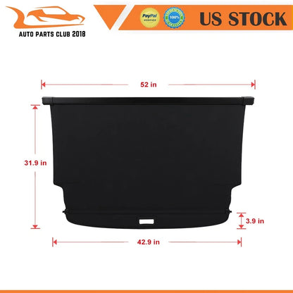 Trunk Cargo Cover - Retractable for 2021-2023 Ford Bronco