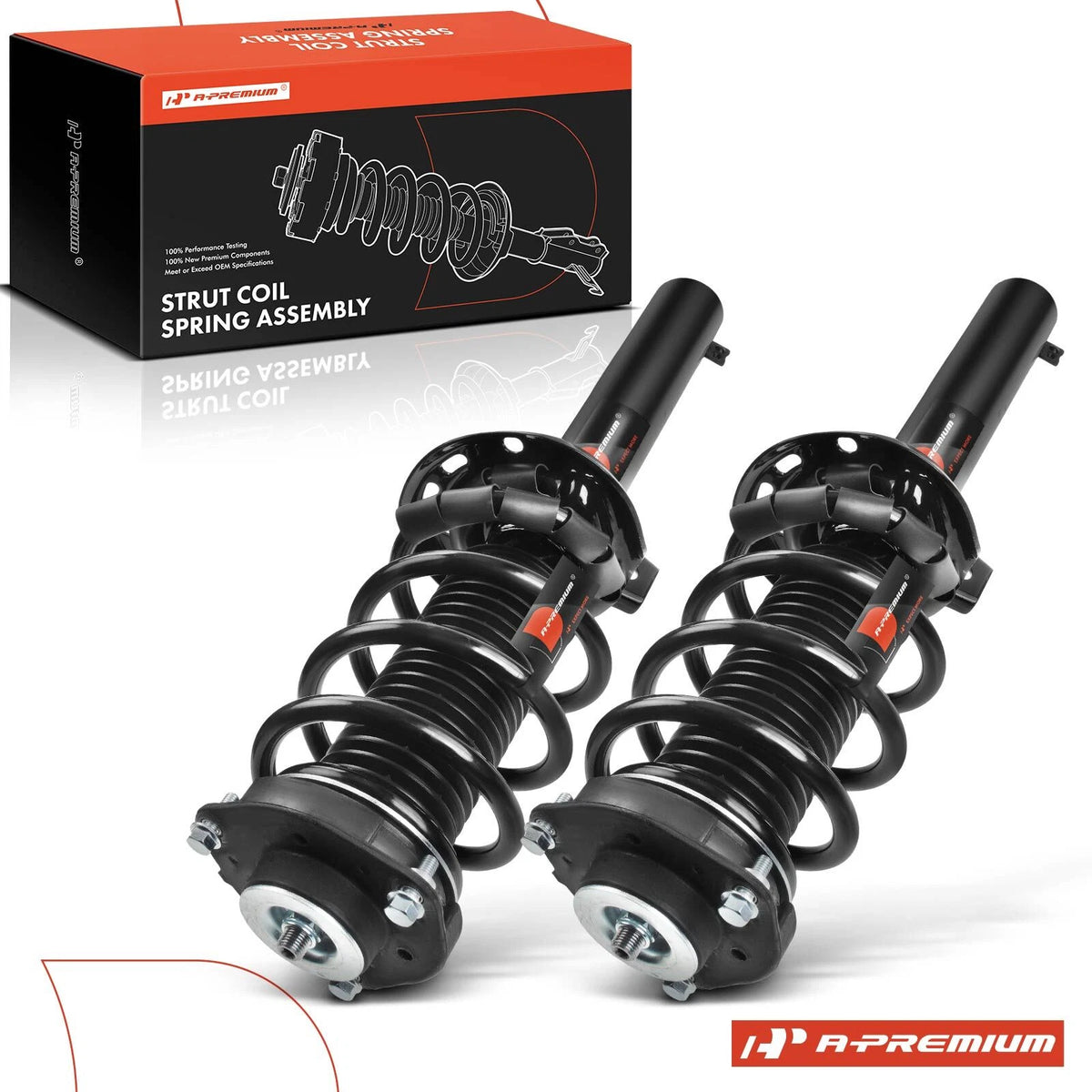 2X Front Struts w/ Coil Springs Assembly for Volkswagen GTI (2010–2014) 2335576