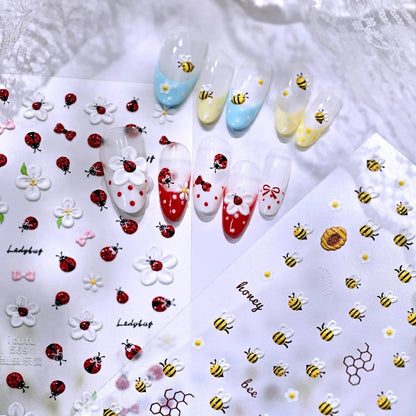 1 Sheet Flower Nail Art Stickers for Spring Nail Design