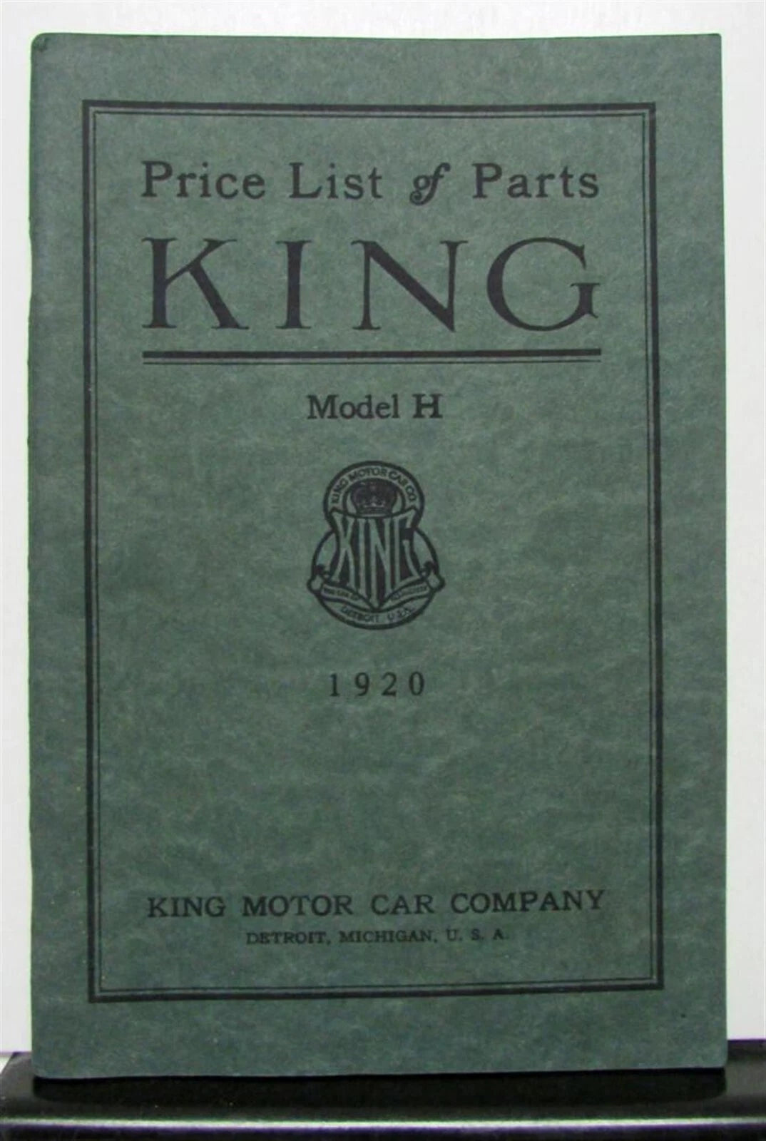 1920 King Model H Parts Book Original