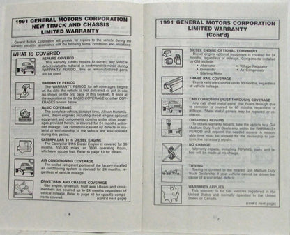 Warranty and Owner Assistance Information for GMC TopKick (1991)