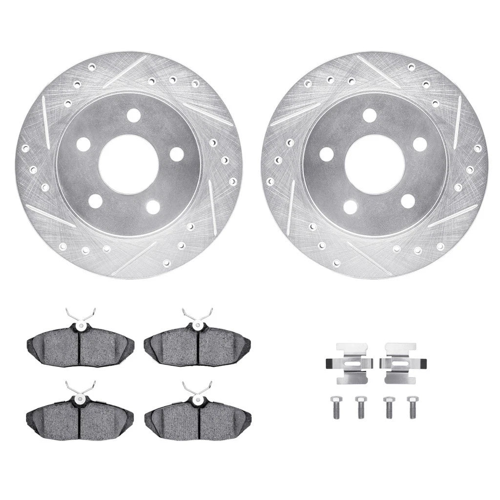 Rotor Set for Ford Thunderbird (1993–1997) ALX-PAU-DF-7512-54315-CLA1, Drilled and Slotted