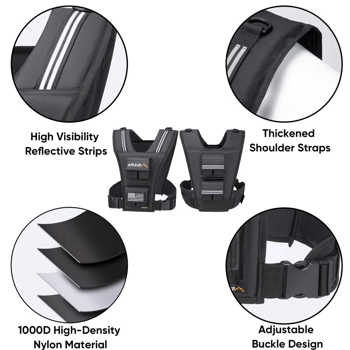 Adjustable Weighted Vest for Men 20lbs/30lbs/40lbs