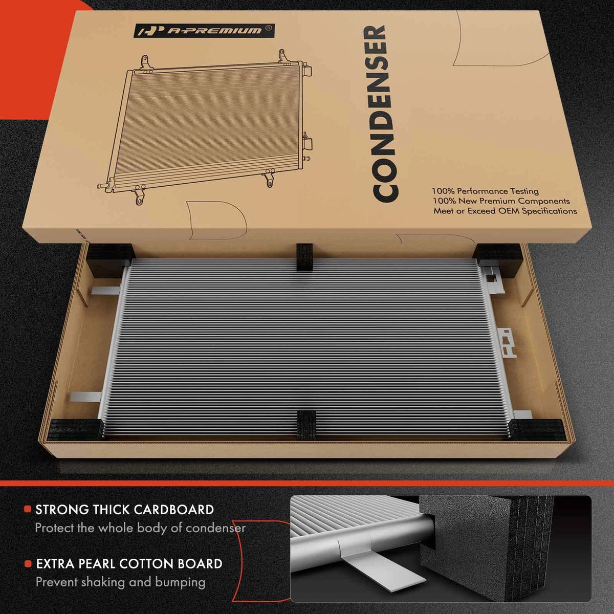 Manual Radiator & AC Condenser Cooling Kit for Jeep Wrangler (2007–2011) CU2957, 68143886AA, 55056634AB
