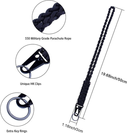 2Pcs Paracord Lanyard Whistles Strap for Keychain