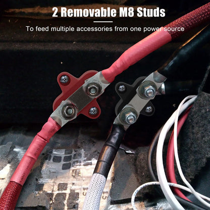 Battery Terminal Block Dual Studs Junction for RV Car Boat
