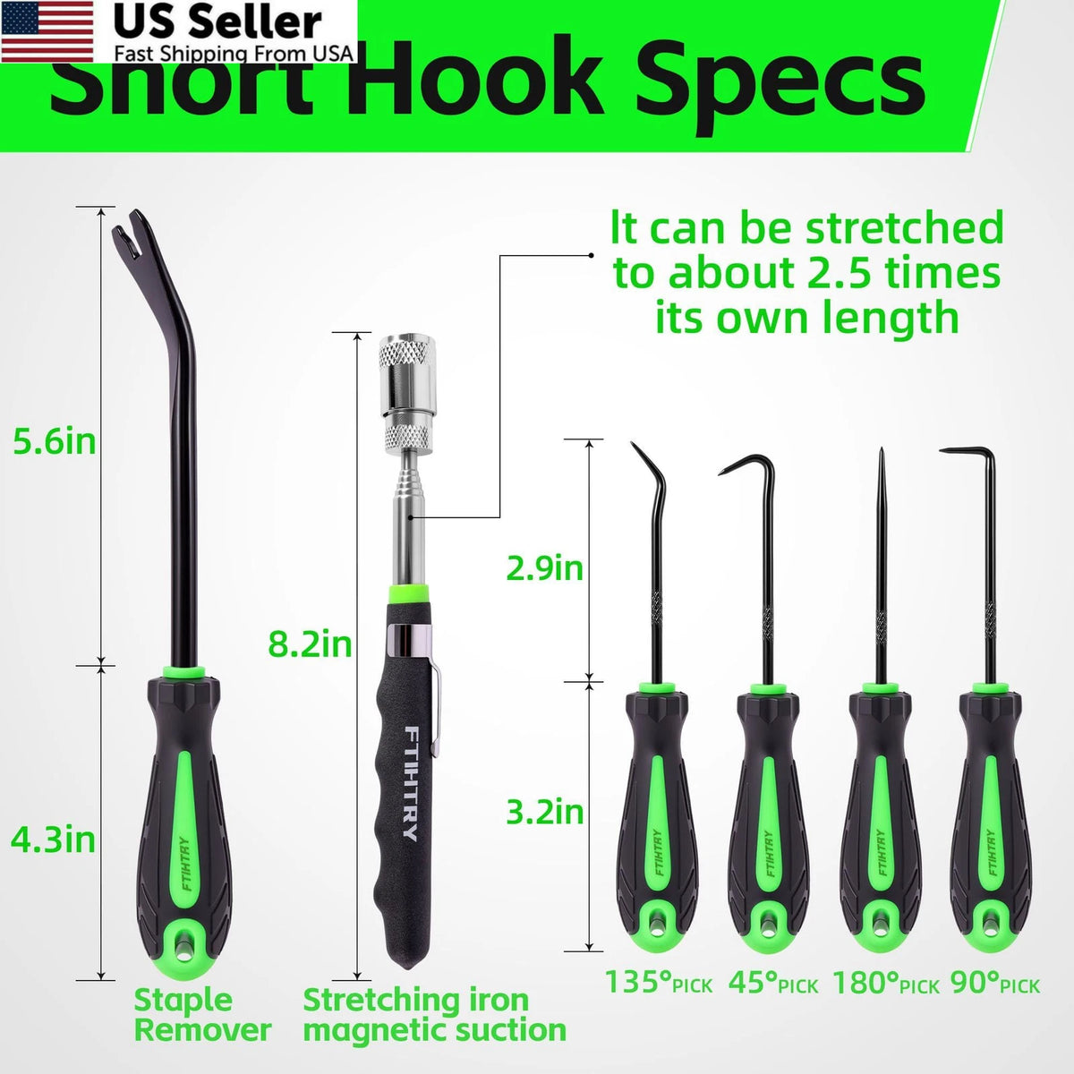 11-Piece Pick Set and Hook with Scraper for Automotive Use