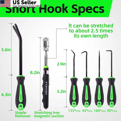 11-Piece Pick Set and Hook with Scraper for Automotive Use