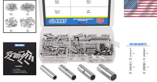 220Pcs Red Copper Butt Connectors Kit for Seamless Electrical Splicing