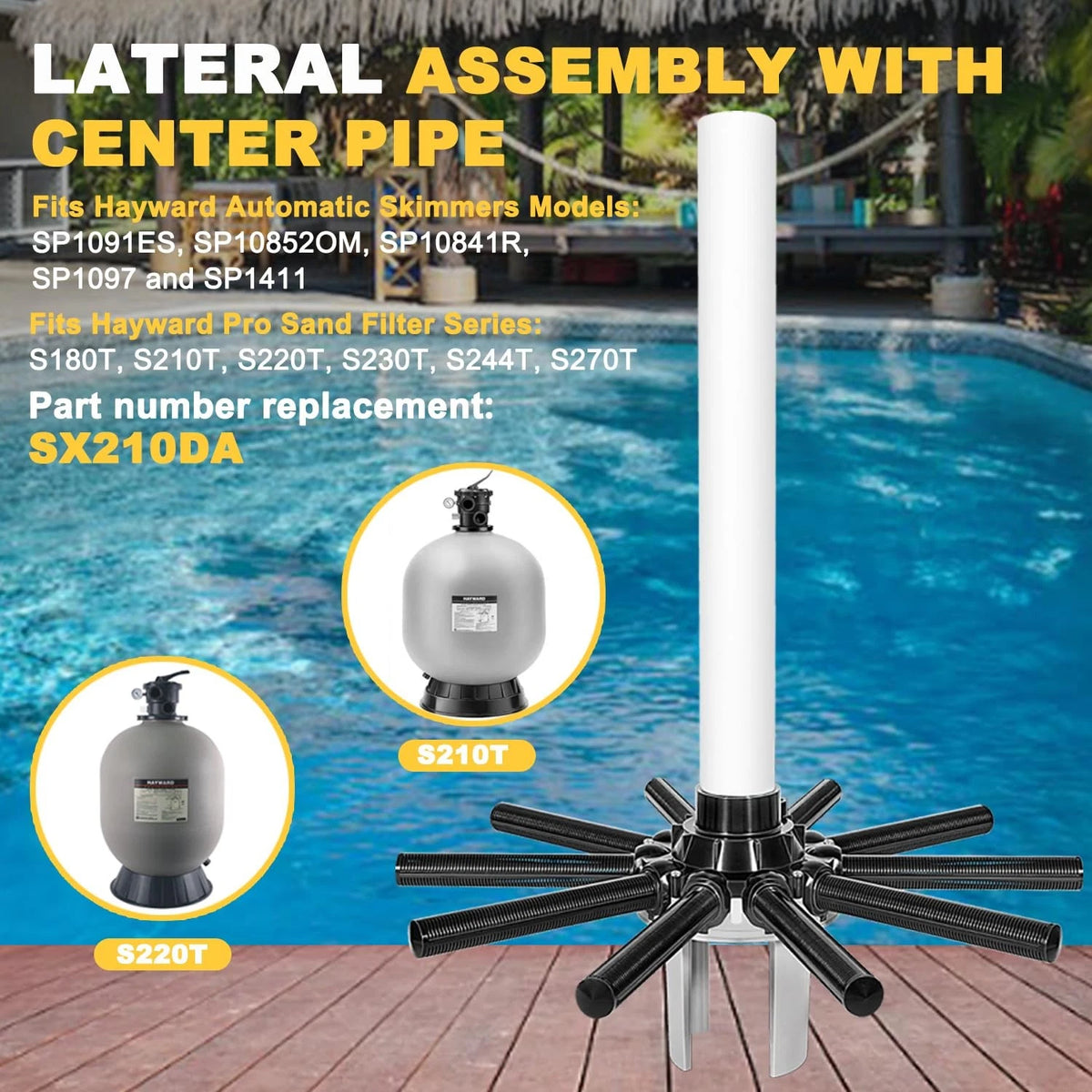 Lateral Assembly for Hayward S210T Pro Series Sand Filter (S180T, S210T)