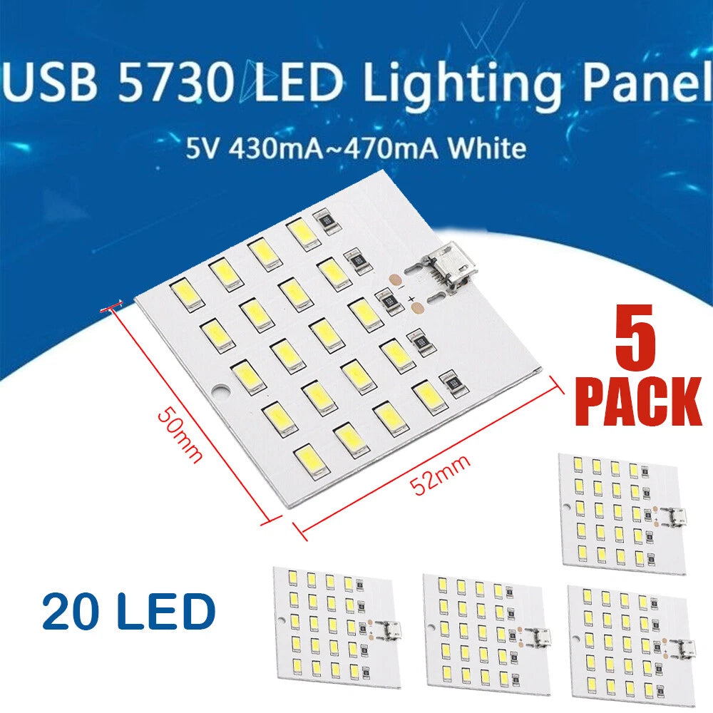 5pc White LED Lighting Panel for Emergency Use (5V)