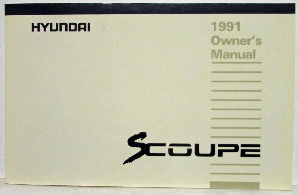 Owners Manual for Hyundai Scoupe (1991)