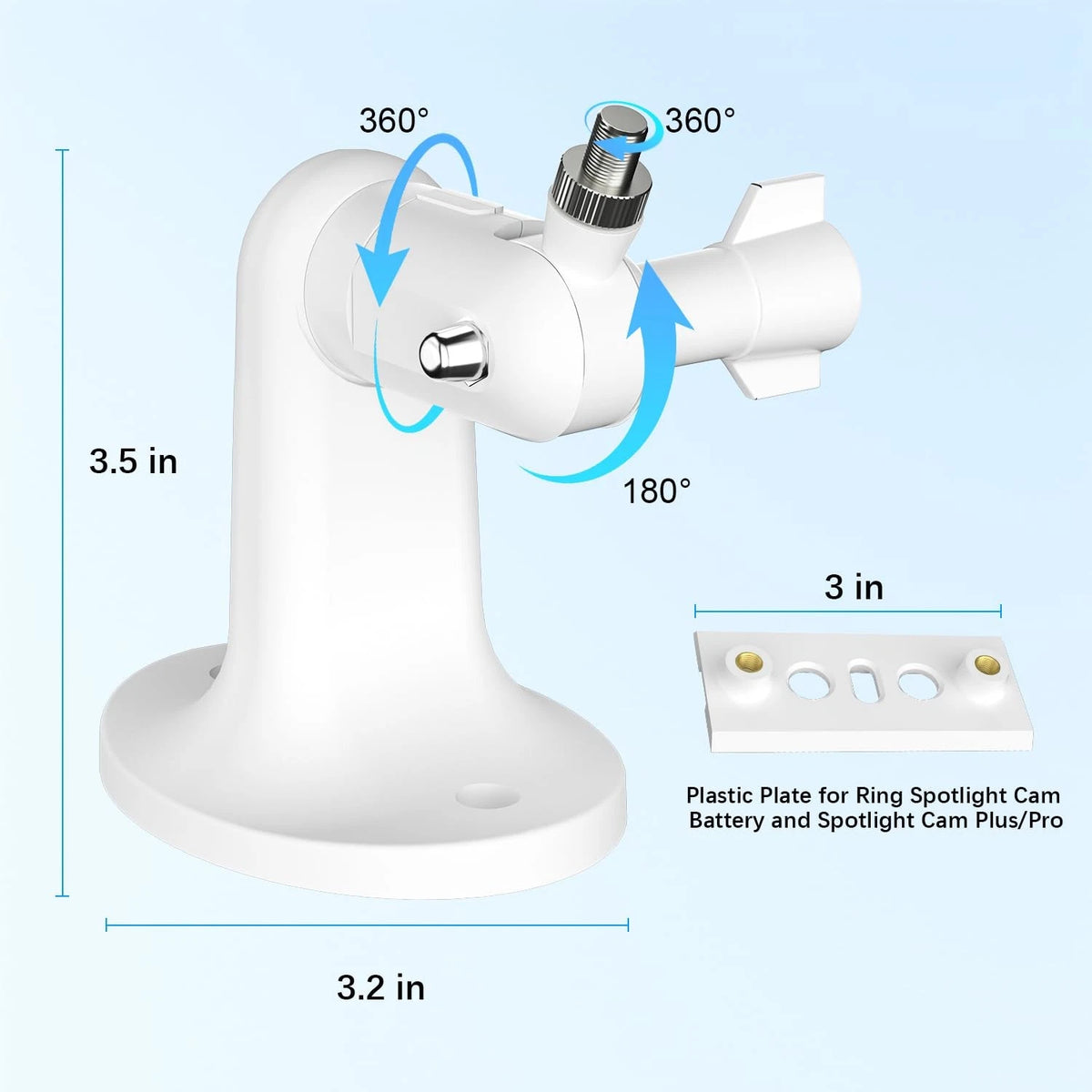 2Pack Wall Mount for Ring Spotlight Cam Battery (2019–2023)