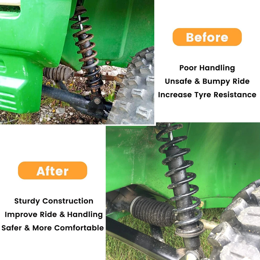 2X Shock Absorber Front Suspension Kit for John Deere Gator TX TH TS