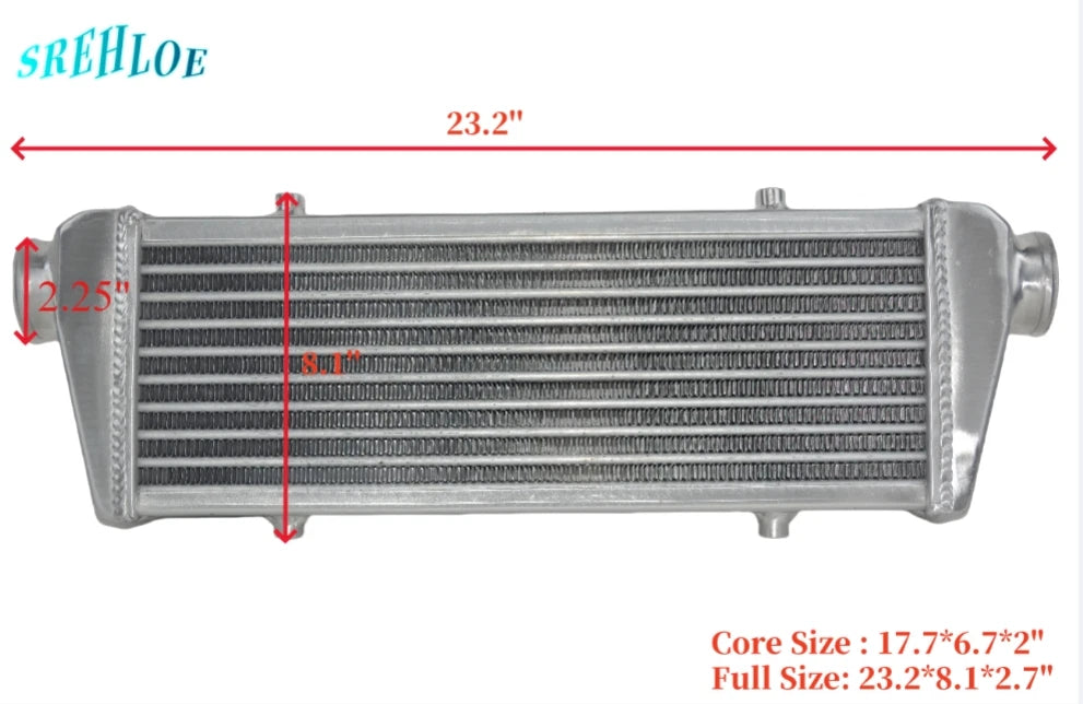 23X8X2.7" Aluminum Turbo Intercooler for Universal Applications (23.28.12.7")