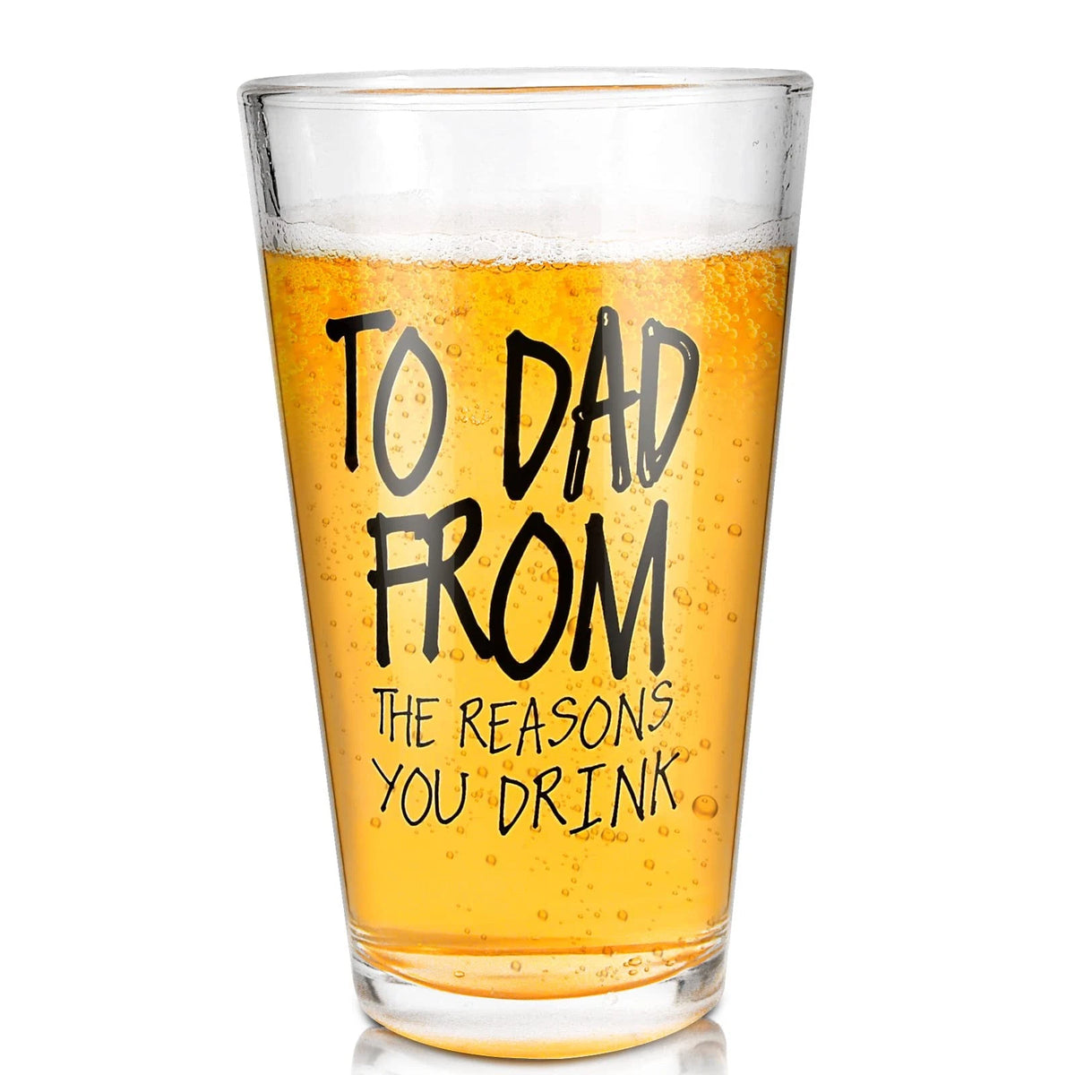 16 oz Beer Glass for Dad Gifts from Daughter (Christmas Stocking Stuffer)