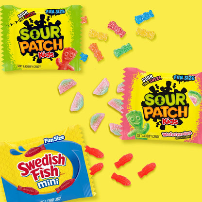 SOUR PATCH KIDS & SWEDISH FISH Mini Candy Variety Pack (Large)