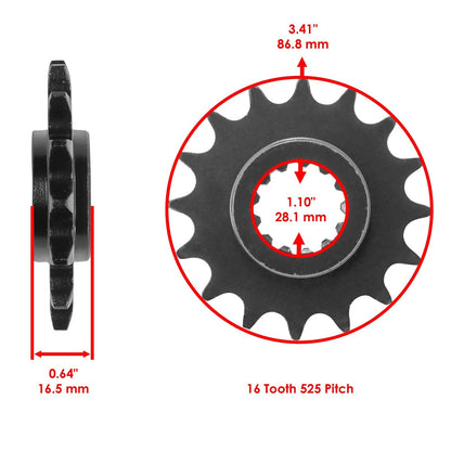 Green O-Ring Drive Chain & Sprockets Kit for Honda CBR600RR (2003–2006) EG1047FS100XO