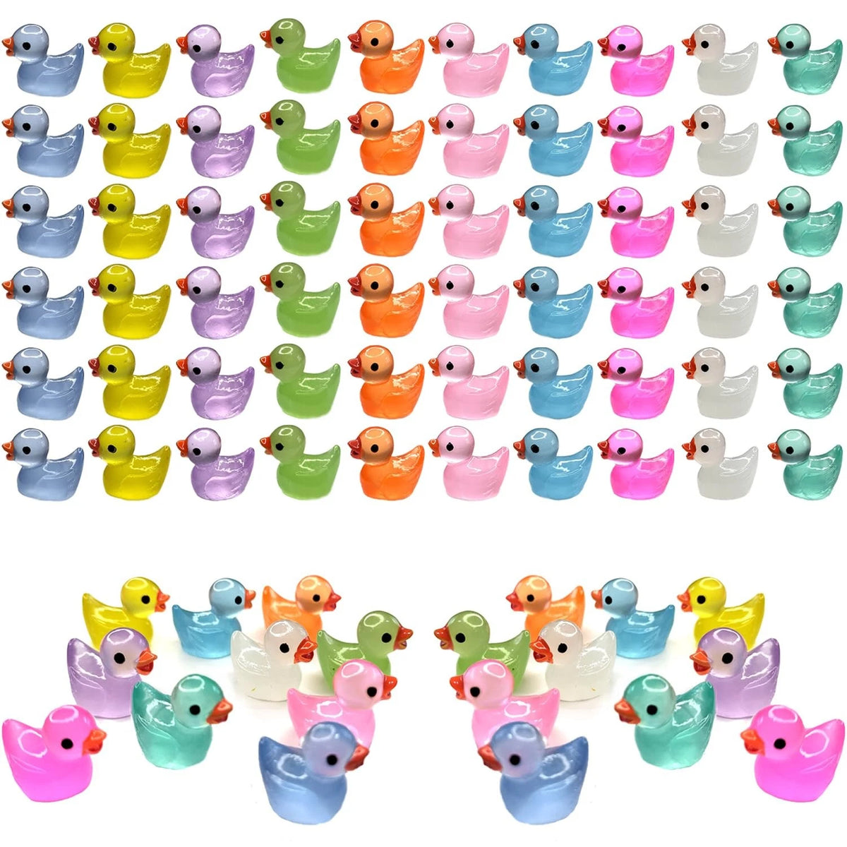 60 Pcs Mini Resin Ducks for