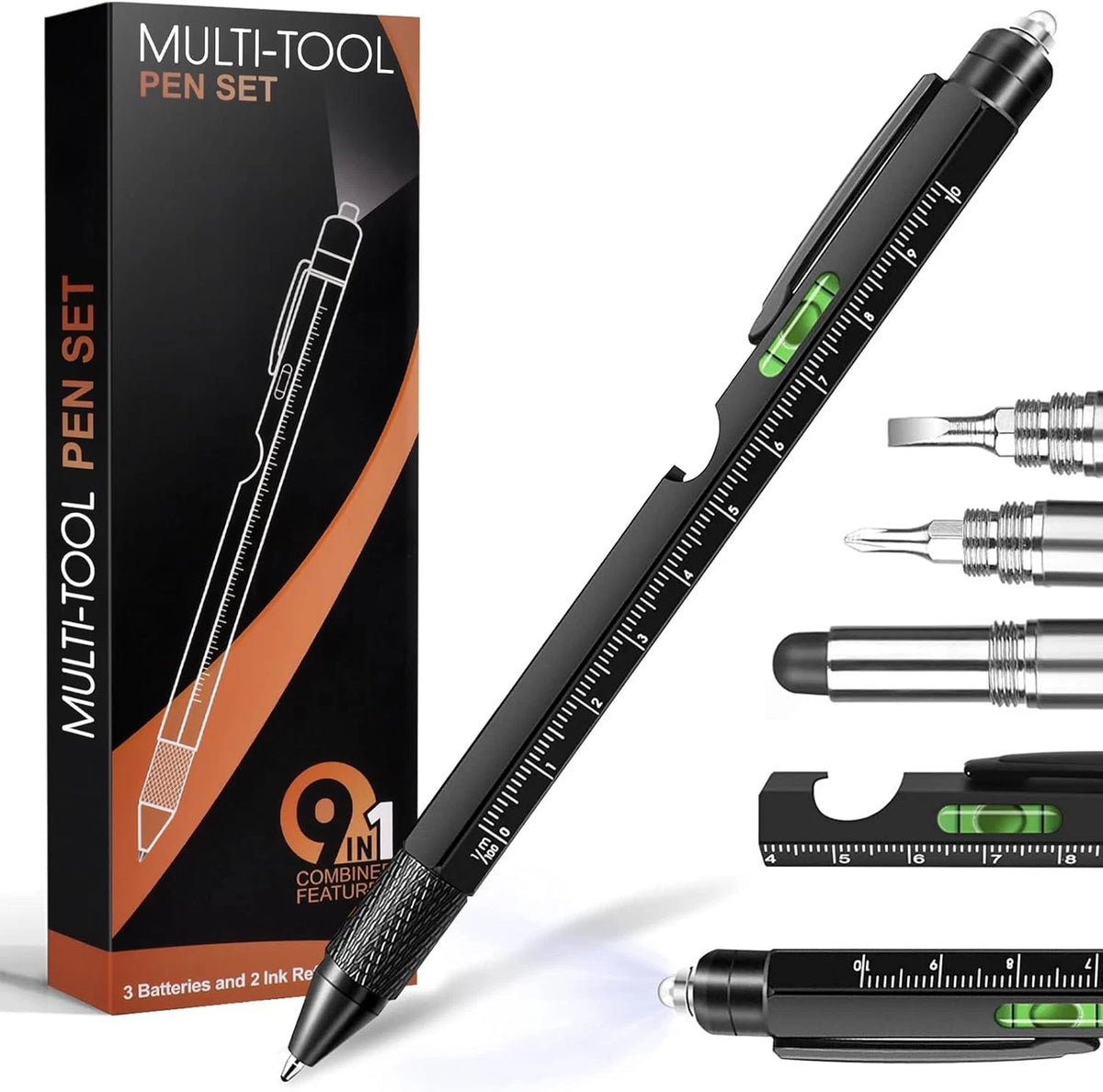 9 in 1 Multitool Pen for Men, Dad, Husband - Cool Gadget Gift