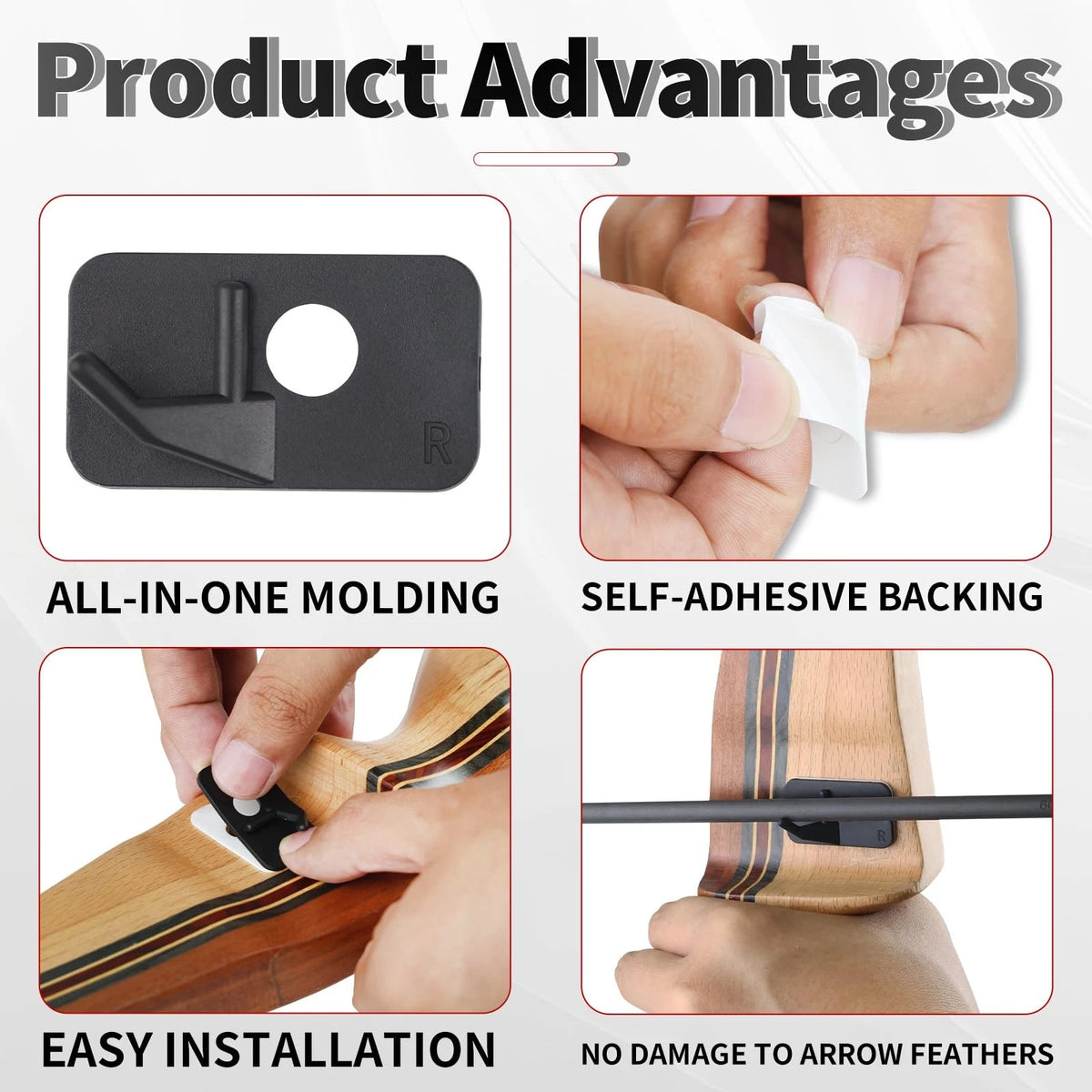 Set of 6 Recurve Arrow Rests for Right Hand Recurve Bows