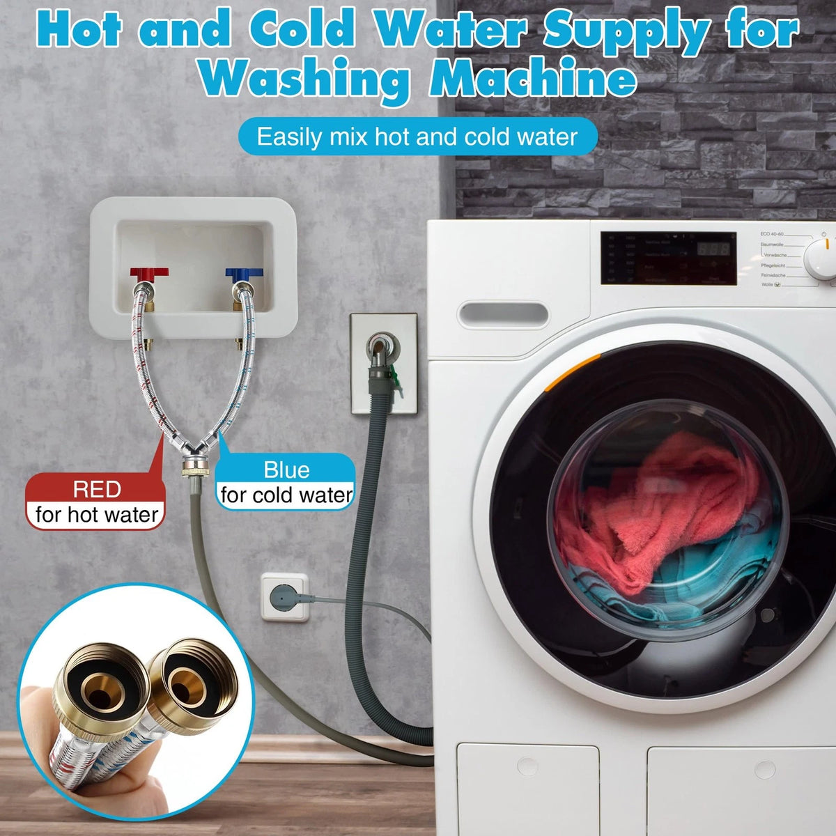 1 Ft Y Connector Hose for Washing Machine