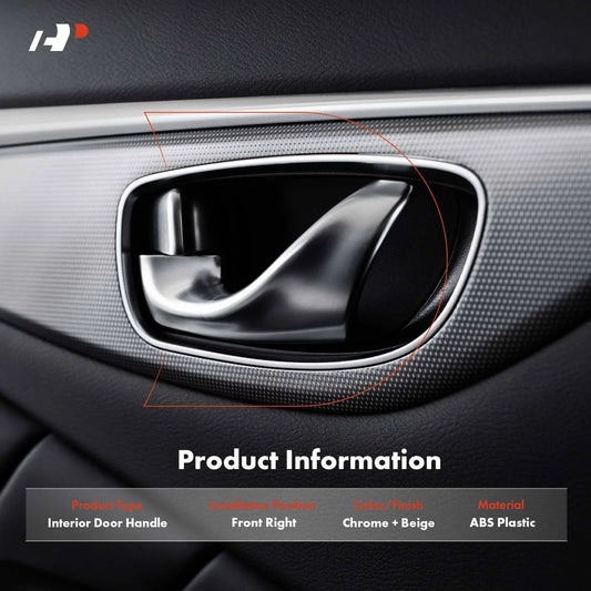 Front Right Plastic Interior Door Handle for Ford Mustang (2010–2014) AR3Z6322600DA, AR3Z6322600AA, 90894