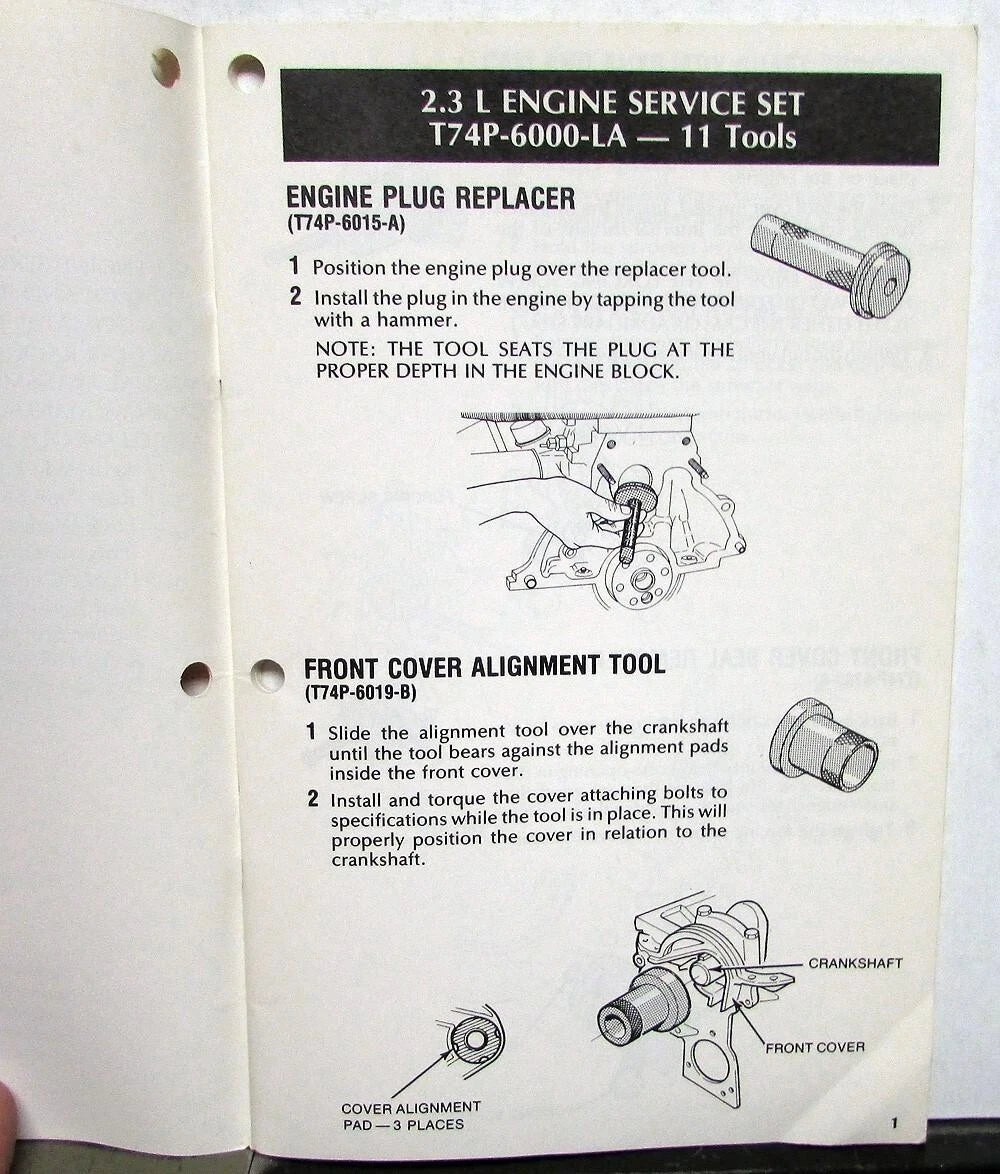 Essential Service Tools Instruction Manual for Ford (1975)