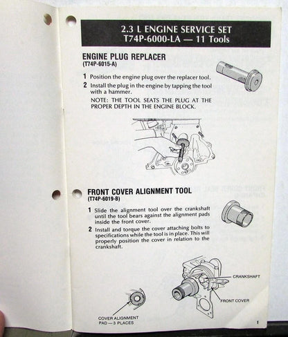 Essential Service Tools Instruction Manual for Ford (1975)