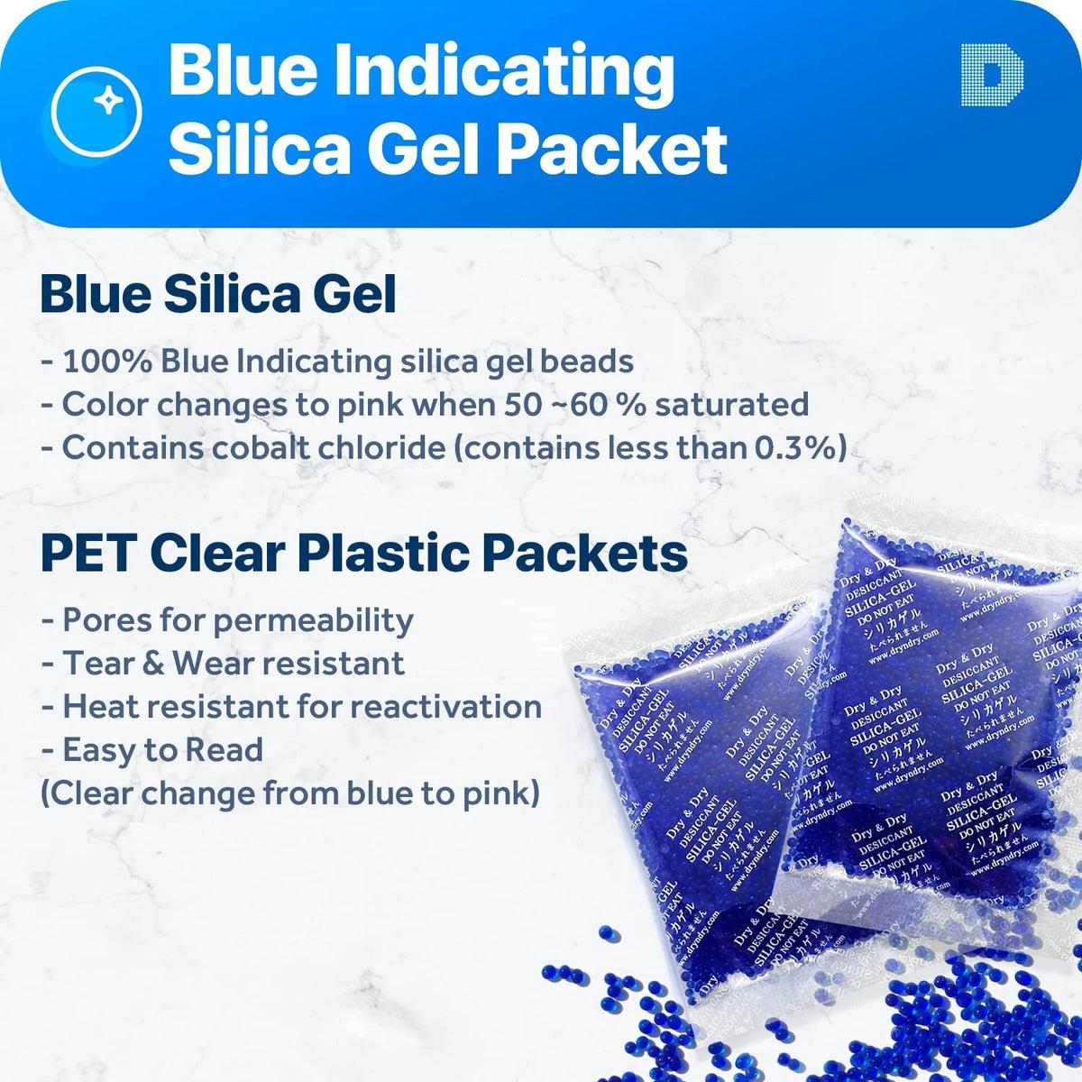 20 Gram Silica Gel Packets for Moisture Control (No Specific Years)