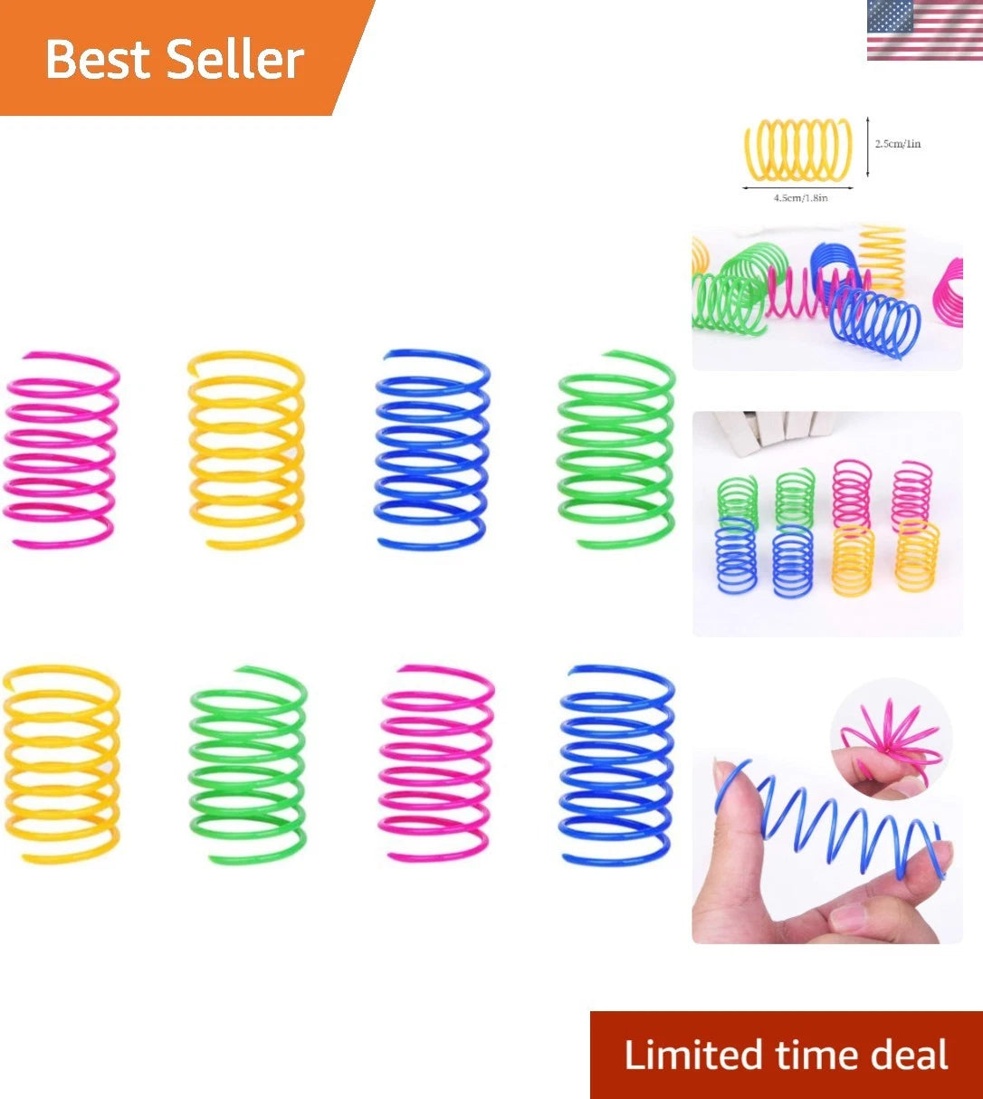 60 Pack Bouncy Cat Spring Toys for Kittens