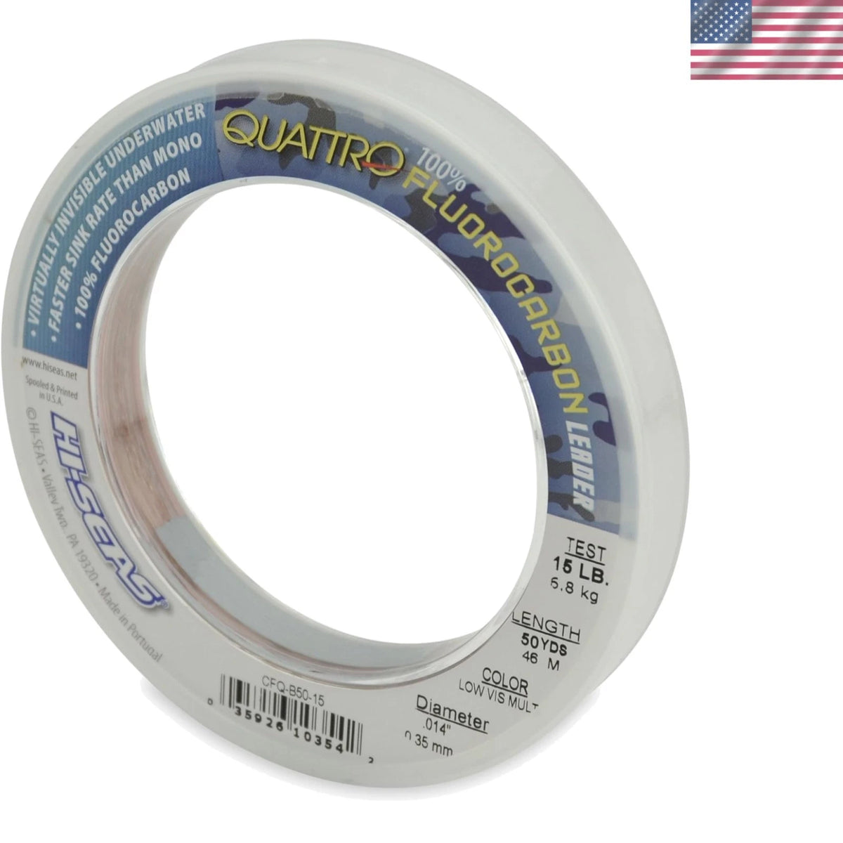 50 Yards Fluorocarbon Fishing Leader - Abrasion Resistant Camo